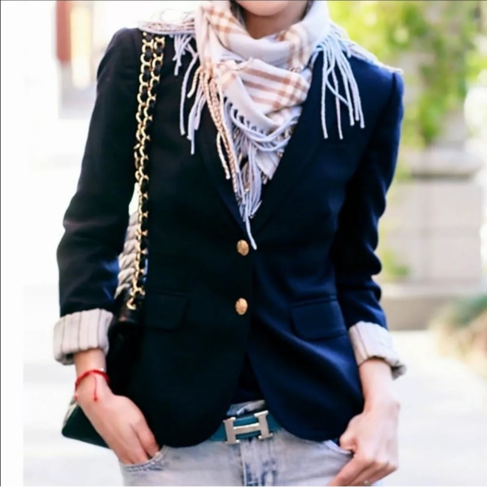 2 🔖 J. CREW Factory Schoolboy Blazer Jacket Navy Blue Gold Button $138